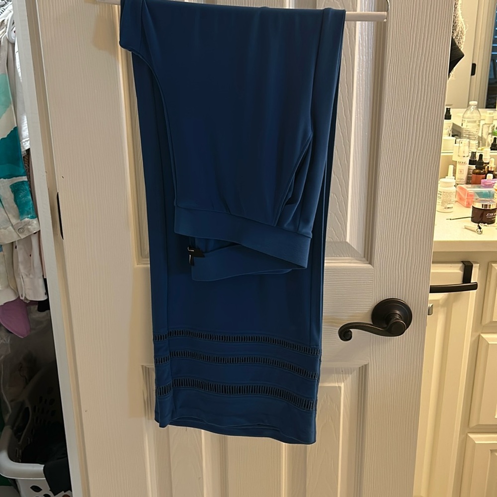 WHBM Blue ladder edge pants sz M
